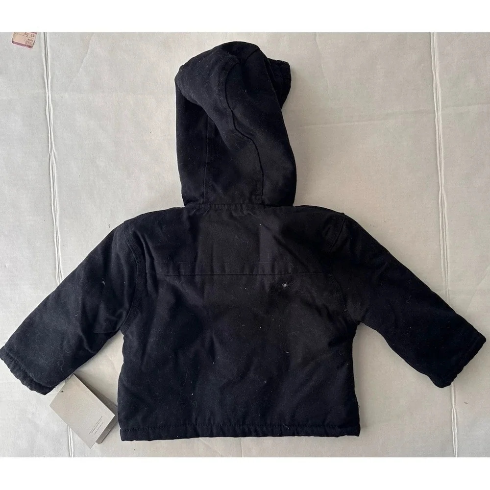Hunter Boys Size 18 Months Black Sherpa Lined Hooded‎ Jacket Full Zip NWT